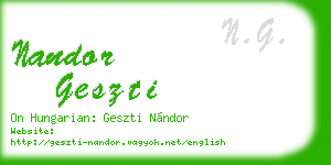 nandor geszti business card